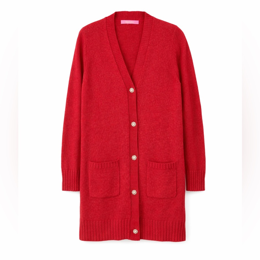 Lilly Pulitzer Leonette Sweater Cardigan Amaryllis‎ Red Size